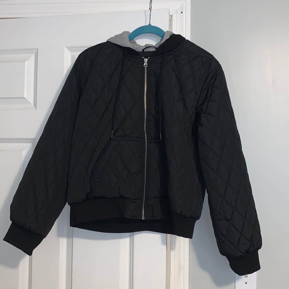 Black puffer coat
